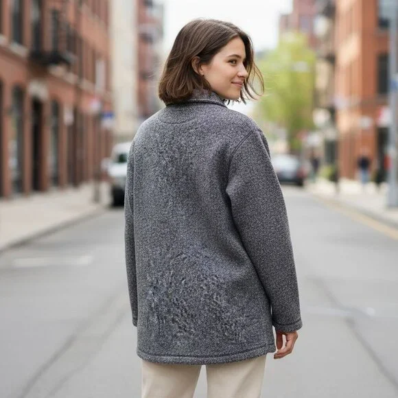 Woolrich Womens Original Outdoorwear Half-Zip Sweater Small Cozy Gray Wool-Blend - Picture 15 of 16